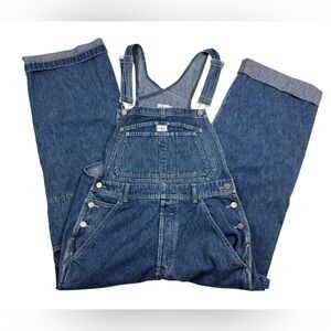 Vintage Y2K Calvin Klein Utility Bib Carpenter Blue Denim Baggy Overalls Size L